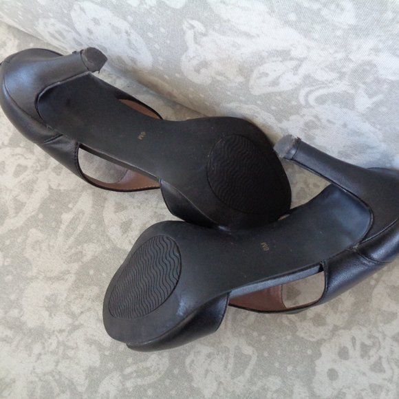 Le Chateau Sexy Black Leather Moda Reflex Heels - Picture 8 of 9